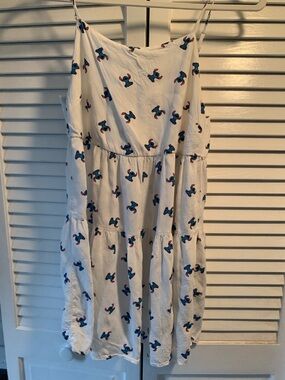 Disney 100 Stitch Print Tiered Sundress White Size Small